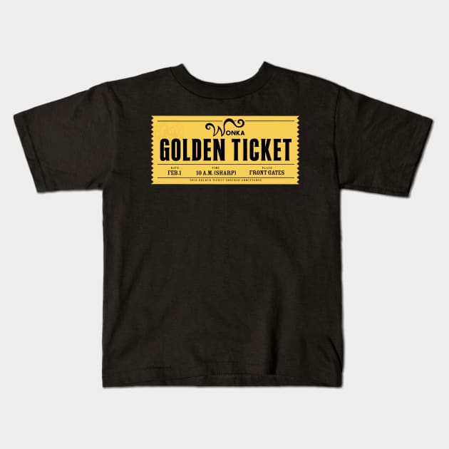 Golden Ticket Kids T-Shirt by rysiupol